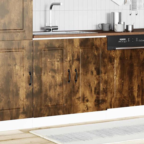 vidaXL Sink Base Cabinet Kalmar Smoked Oak 80x46x81.5 cm Engineered Wood