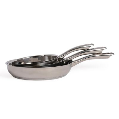Livoo 3-Piece Frypan Set Stainless Steel Silver