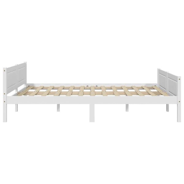 vidaXL Bed Frame without Mattress Solid Pinewood White 140x200 cm