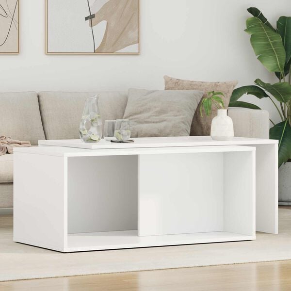 vidaXL Coffee Table Set 2 pcs White Engineered Wood