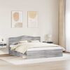 vidaXL Bed Frame Grey Sonoma 180 x 200 cm Solid Pine Wood