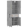 vidaXL Highboard Concrete Grey 69.5x34x180 cm Engineered Wood