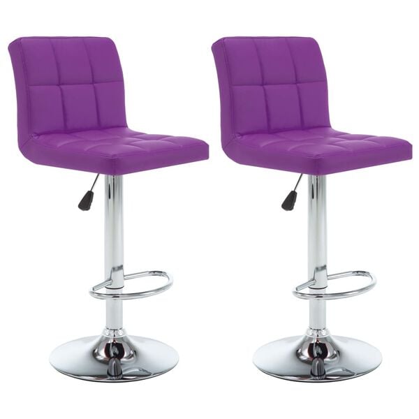 vidaXL Bar Stools 2 pcs Purple Faux Leather