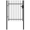 vidaXL Fence Gate Single Door with Spike Top Steel 1x1.2 m Black