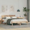vidaXL Bed Frame with Headboard Brown 135 x 190 cm Solid Pine Wood