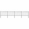 vidaXL Garden Fence with Spear Top Steel 671x120 cm Black