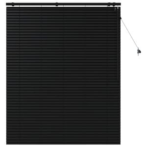 vidaXL Venetian Blind Black 125 x 160 cm 35 mm Solid Paulownia Wood