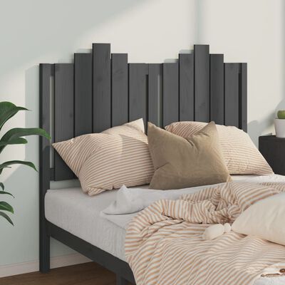 vidaXL Bed Headboard Grey 126x4x110 cm Solid Wood Pine