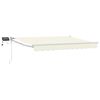 vidaXL Manual Retractable Awning with LEDs Cream and White 2.5 x 2 m