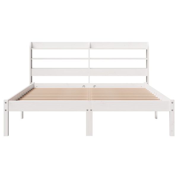 vidaXL Bed Frame without Mattress White 120x190 cm Small Double Solid Wood Pine