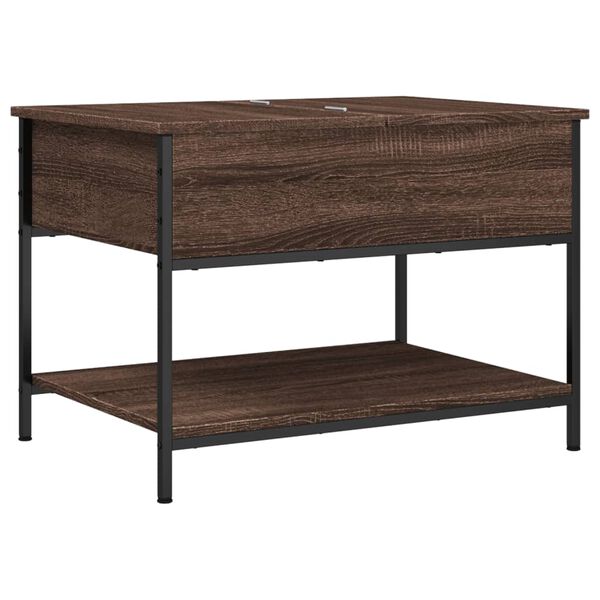 vidaXL Coffee Table Brown Oak 70x50x50 cm Engineered Wood and Metal