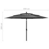 vidaXL 3-Tier Garden Parasol with Aluminium Pole Anthracite 3.5 m