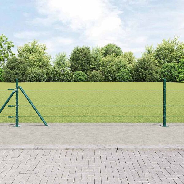 vidaXL Fence Post Green 10 x 0.4 m (25 mm mesh) Steel and PVC