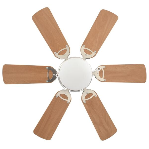 vidaXL Ornate Ceiling Fan with Light 82 cm Light Brown