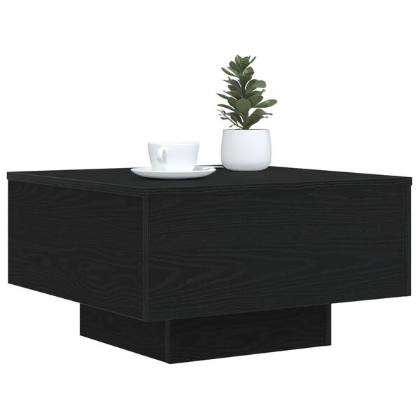 vidaXL Coffee Table Black Oak 55 x 55 x31 cm Engineered Wood
