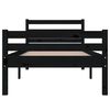 vidaXL Bed Frame without Mattress Black Solid Wood 90x200 cm