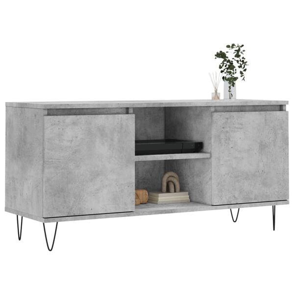 vidaXL TV Cabinet Concrete Grey 104x35x50 cm Engineered Wood
