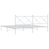 vidaXL Metal Bed Frame without Mattress with Headboard White 200x200cm