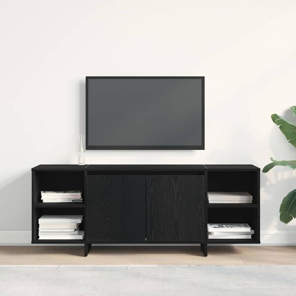 vidaXL TV Cabinet Black Oak 120 x 30 x 40.5 cm Engineered Wood