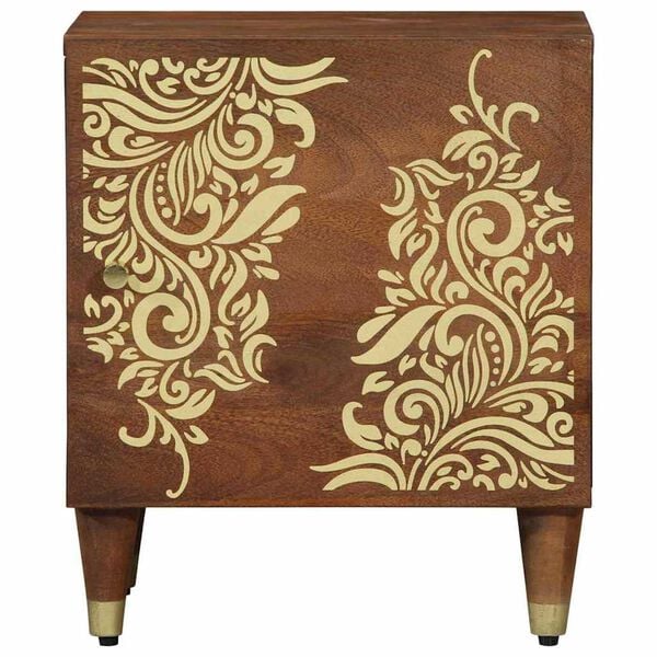 vidaXL Bedside Cabinet with Door 2 pcs Honey Brown 40 x 33 x 46 cm