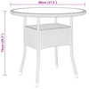 vidaXL Garden Table Ø80x75 cm Tempered Glass and Poly Rattan Beige