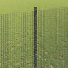 vidaXL Fence with Post Grey 1.4 x 50 m Steel and PVC