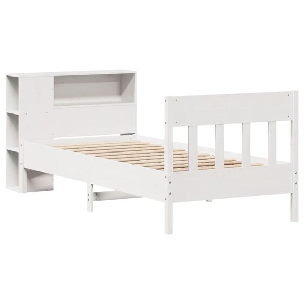 vidaXL Bookcase Bed without Mattress White 100x200cm Solid Wood Pine