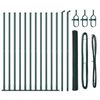 vidaXL Fence with Posts Green 1.5 x 25 m PVC-coated steel