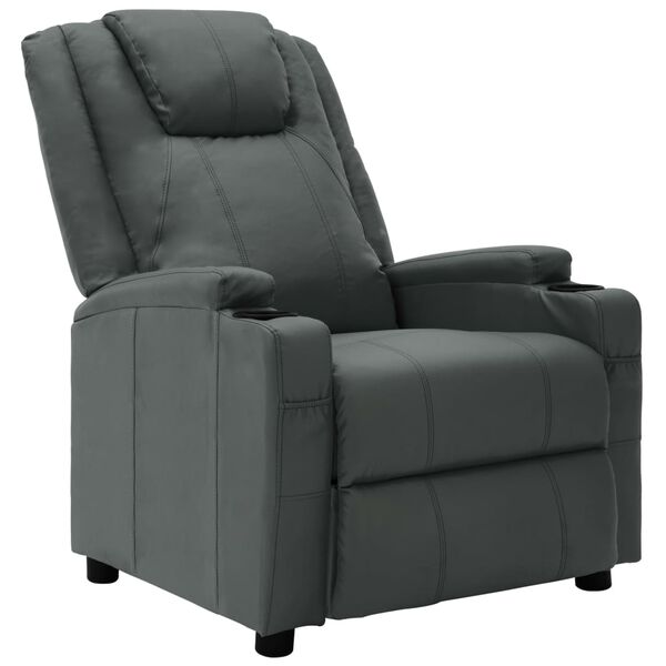 vidaXL Recliner Chair Grey Faux Leather