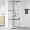 vidaXL Walk-in Shower Wall with Clear ESG Glass 100x195 cm Black