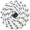 vidaXL Braided Boat Rope White 6 mmx25 m Polyester