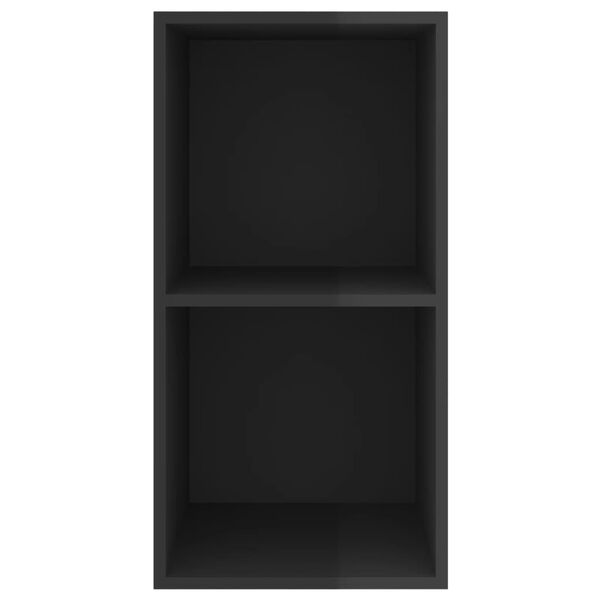 vidaXL Wall-mounted TV Cabinet High Gloss Black 37x37x72 cm Engineered Wood