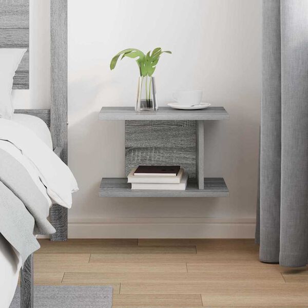 vidaXL Bedside Table Grey Sonoma 40 x 30 x 25 cm Engineered Wood