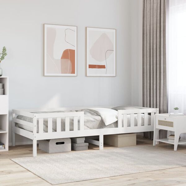 vidaXL Bed Frame White 80x200 cm Solid Wood Pine