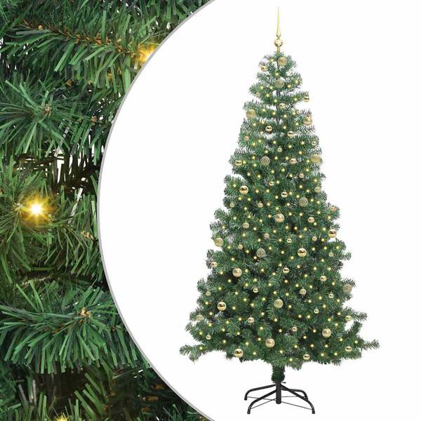 vidaXL Christmas Tree with 300 LEDs with Stand Green 240 cm PVC
