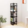 vidaXL 4-Tier Book Cabinet Black 40x30x140 cm Solid Pine Wood