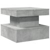 vidaXL Coffee Table with LED Lights Concrete Grey 50x50x40 cm