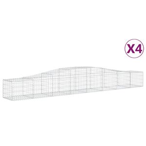 vidaXL Arched Gabion Baskets 4 pcs 400x50x40/60 cm Galvanised Iron