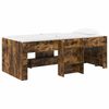 vidaXL Kids'High Bed Frame Smoked Oak 90 x 190 cm Engineered Wood