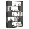 vidaXL Book Cabinet Room Divider High Gloss Grey Engineered Wood