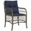 vidaXL Garden Dining Set with Cushion 3 pcs Grey and Black Rattan