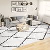 vidaXL Shaggy Rug PAMPLONA High Pile Modern Cream and Black 300x400 cm