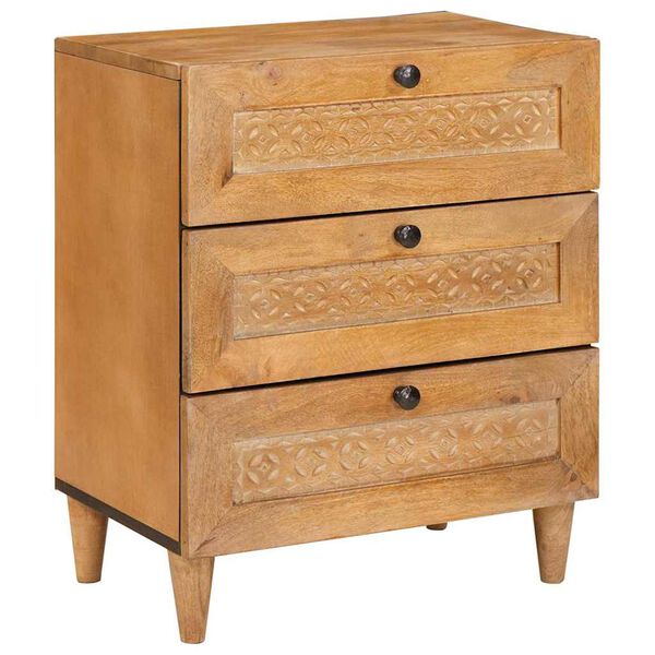 vidaXL Bedside Cabinet Light Brown 50 x 33 x 62 cm Solid Acacia wood