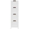 vidaXL Stackable Storage Box with Wheels 4-Tier 75 L 64x40x141.5 cm