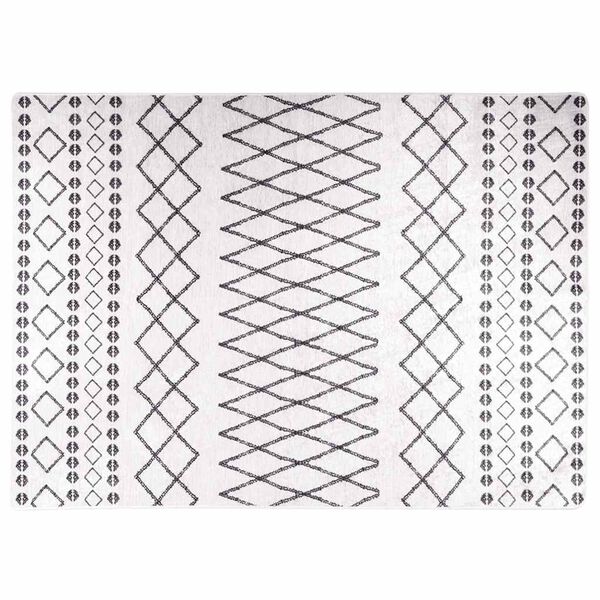 vidaXL Rug Washable 120x180 cm Black and White Anti Slip