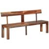 vidaXL Bench with Backrest 160 cm Grey Solid Wood Acacia