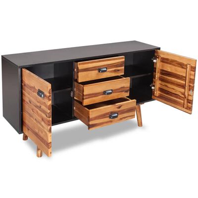 vidaXL Four Piece Bedroom Furniture Set Solid Acacia Wood 140x200 cm
