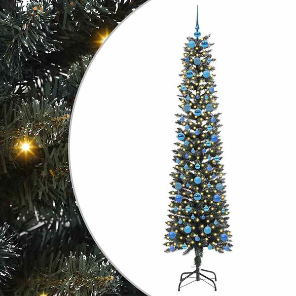 vidaXL Artificial Christmas Tree with 300 LEDs with Stand Green 210 cm