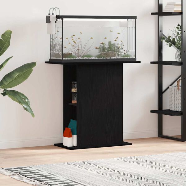 vidaXL Aquarium Stand Black Oak 75x36x72.5 cm Engineered Wood