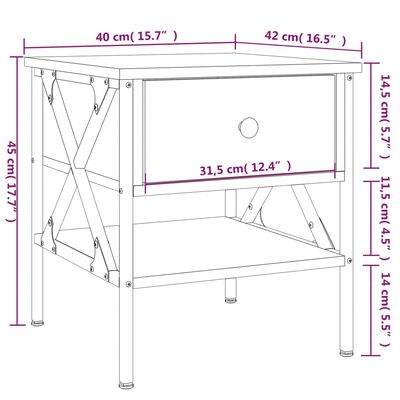 vidaXL Bedside Tables 2 pcs Black 40x42x45 cm Engineered Wood